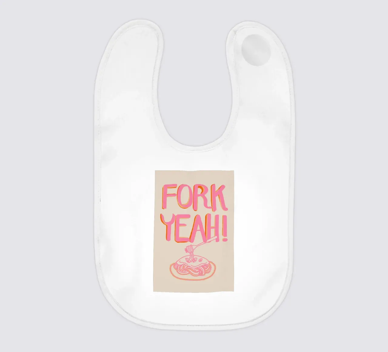 Vork ja! Speelse eetkunst baby slabbetje van Melloi Art Print