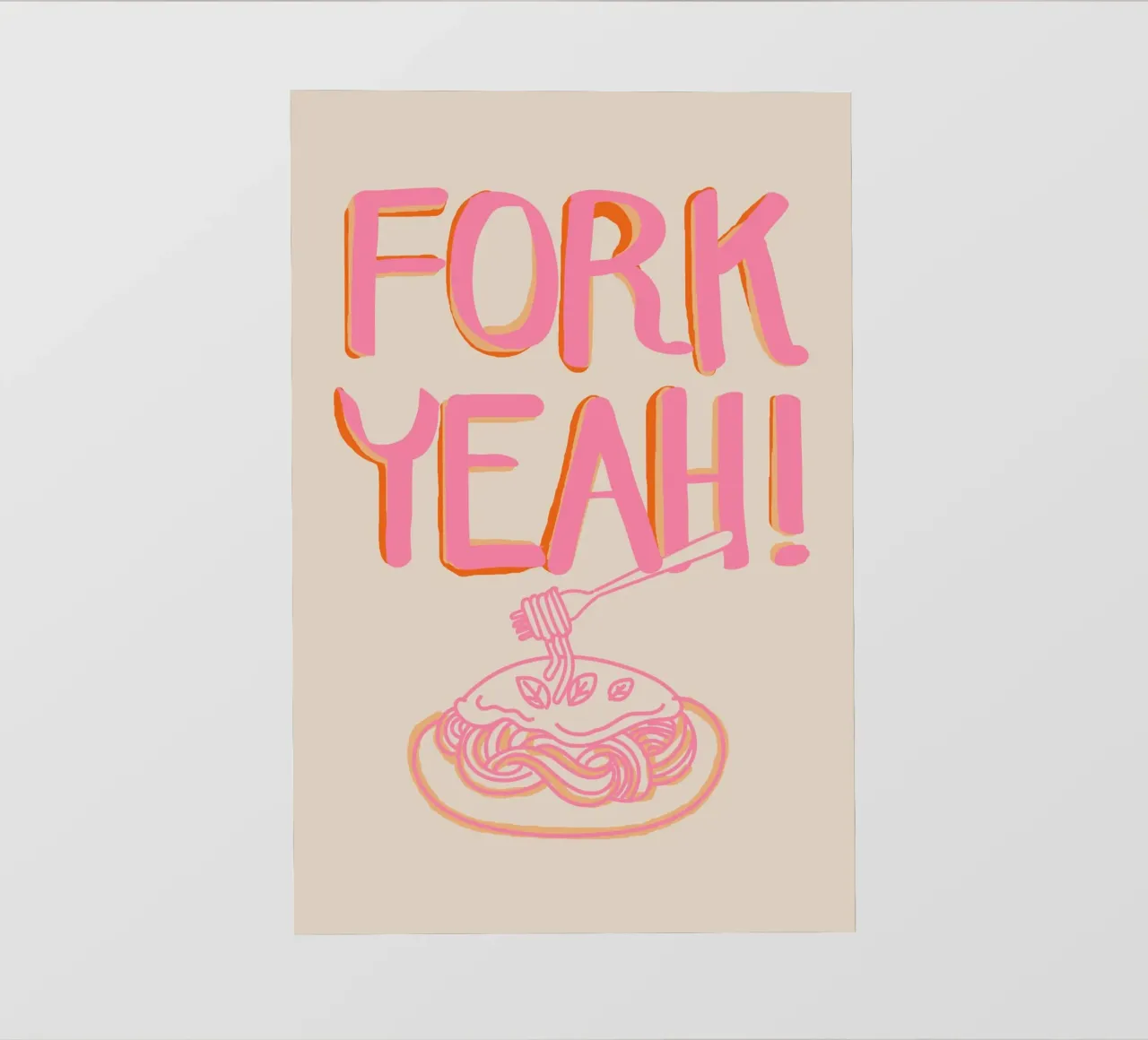 Vork ja! Speelse eetkunst backlit folie van Melloi Art Print