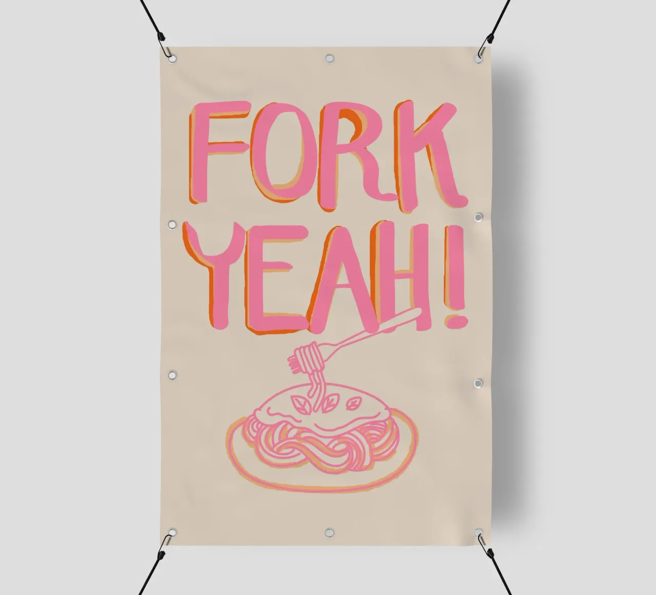 Vork ja! Speelse eetkunst pvc-zeil van Melloi Art Print