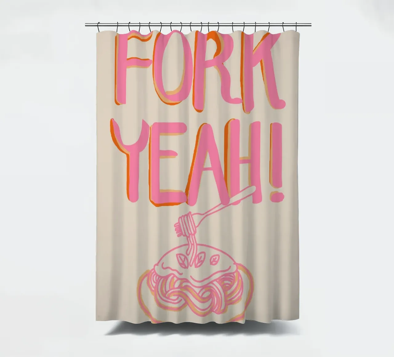 Vork ja! Speelse eetkunst douchegordijn van Melloi Art Print