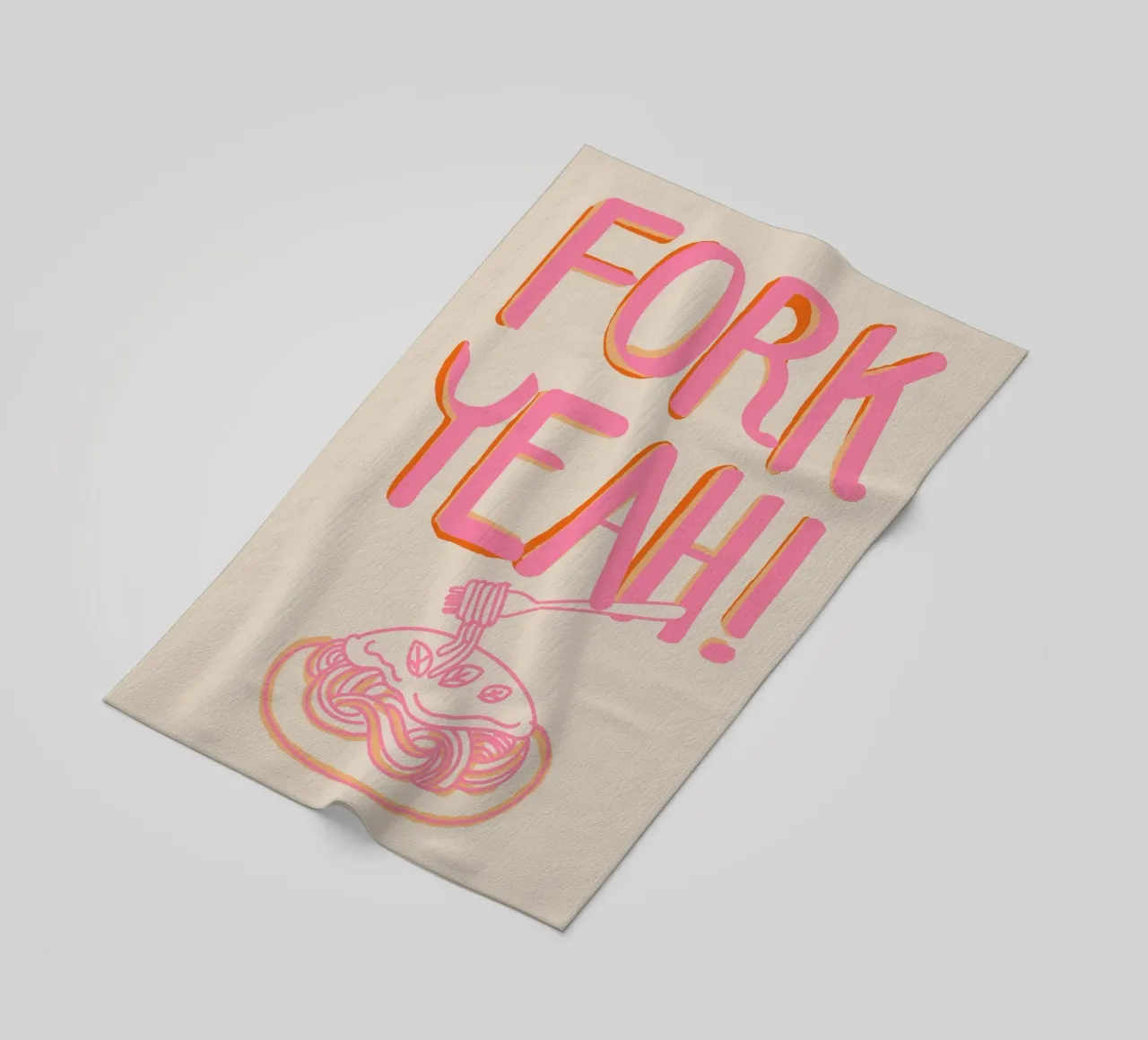 Vork ja! Speelse eetkunst strandhanddoek van Melloi Art Print