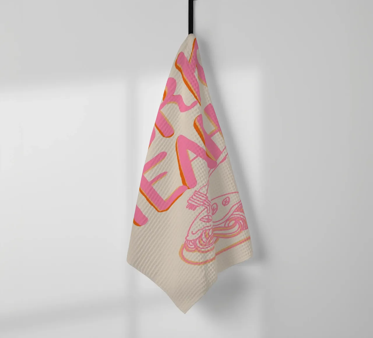 Vork ja! Speelse eetkunst theedoek van Melloi Art Print