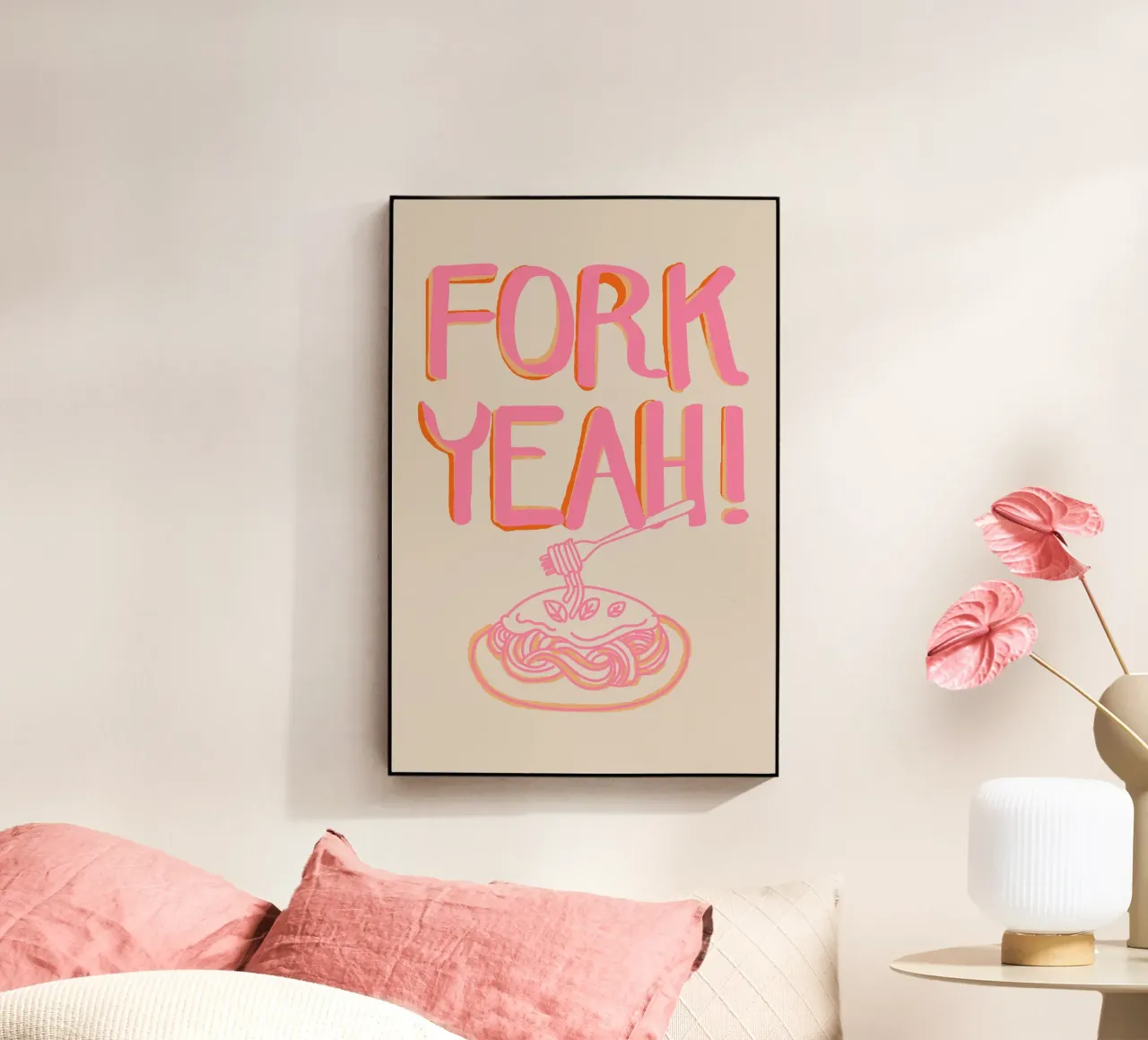 Vork ja! Speelse eetkunst acryl van Melloi Art Print