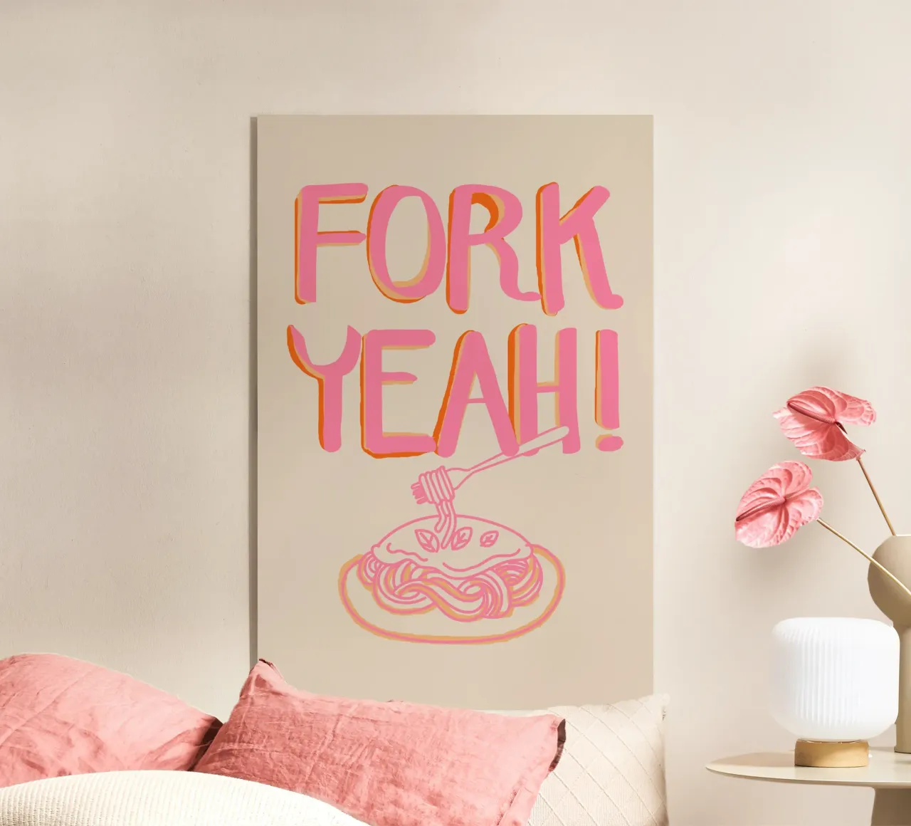 Vork ja! Speelse eetkunst acryl van Melloi Art Print
