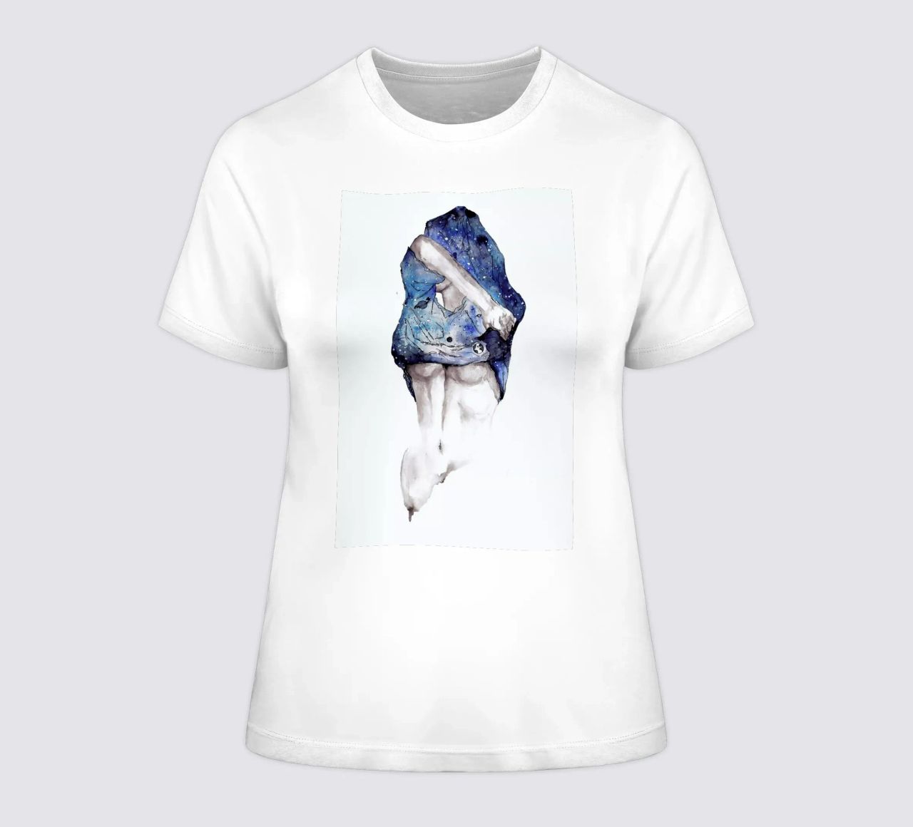 Universe women's fitted t-shirt by Larissa van der Laan