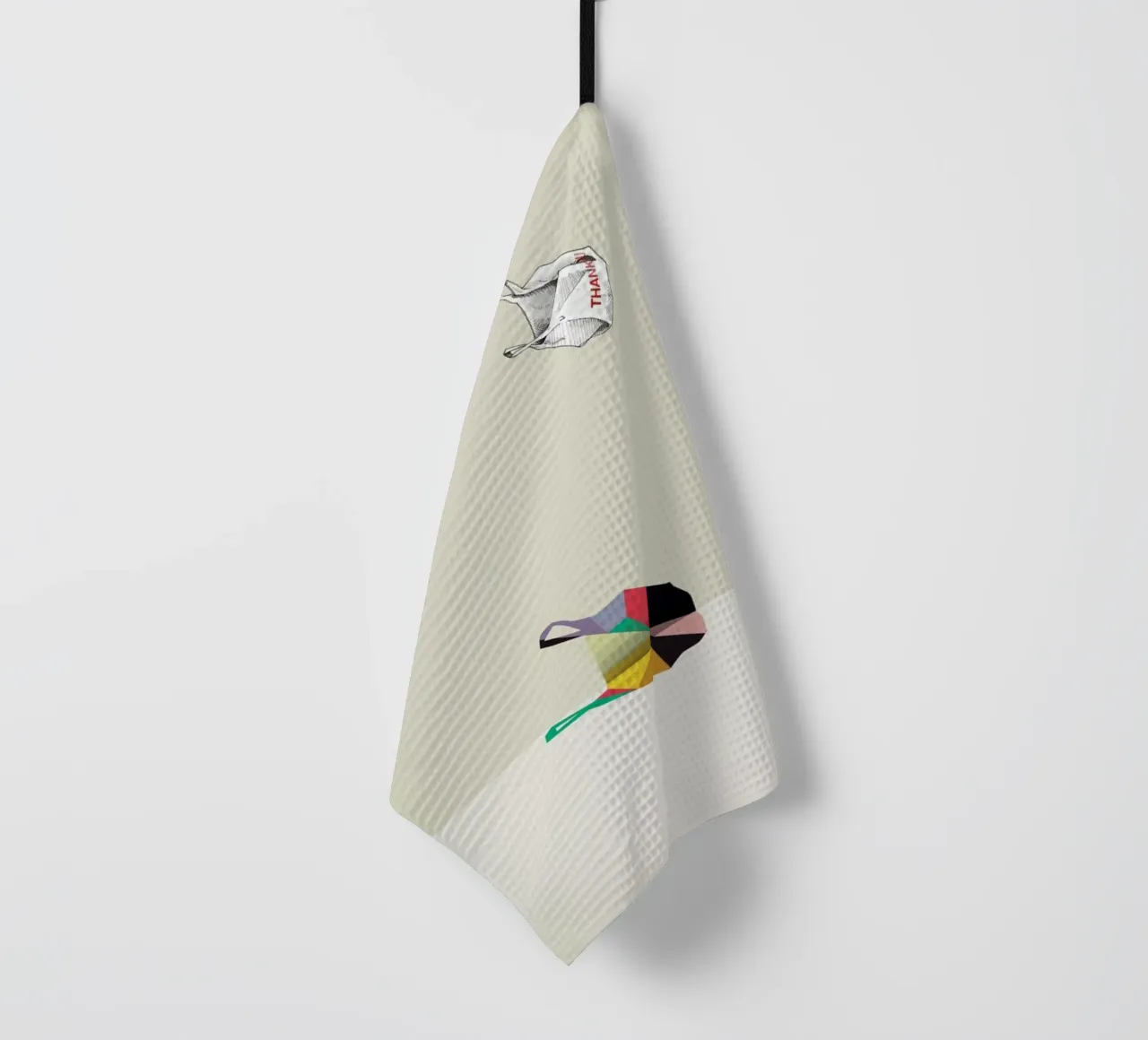 Walking Shadow - Thank You tea towel by Jason Ratliff