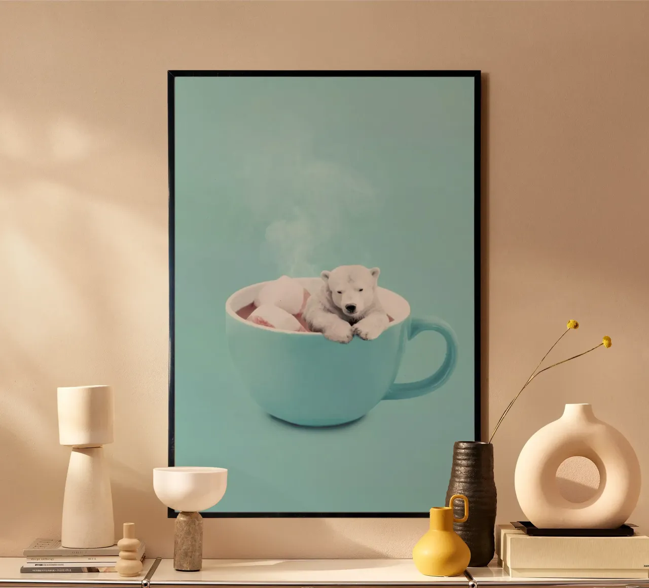 Hot Chocolate poster con telaio in legno da Jonas Loose