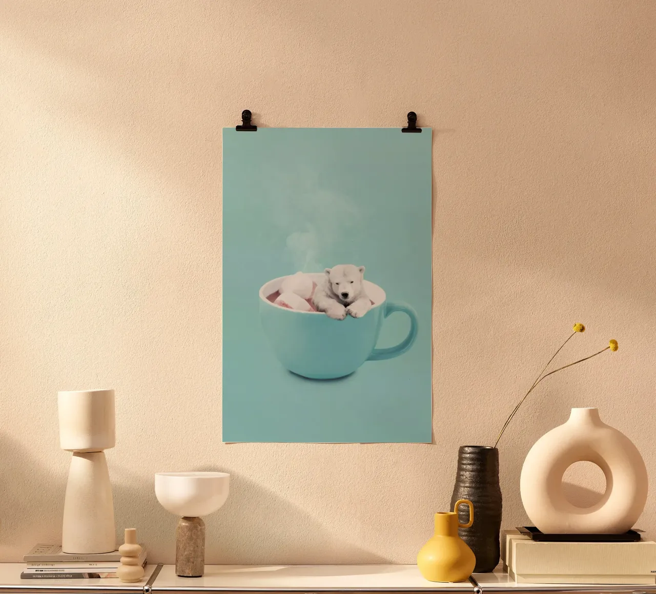 Hot Chocolate poster con telaio in legno da Jonas Loose