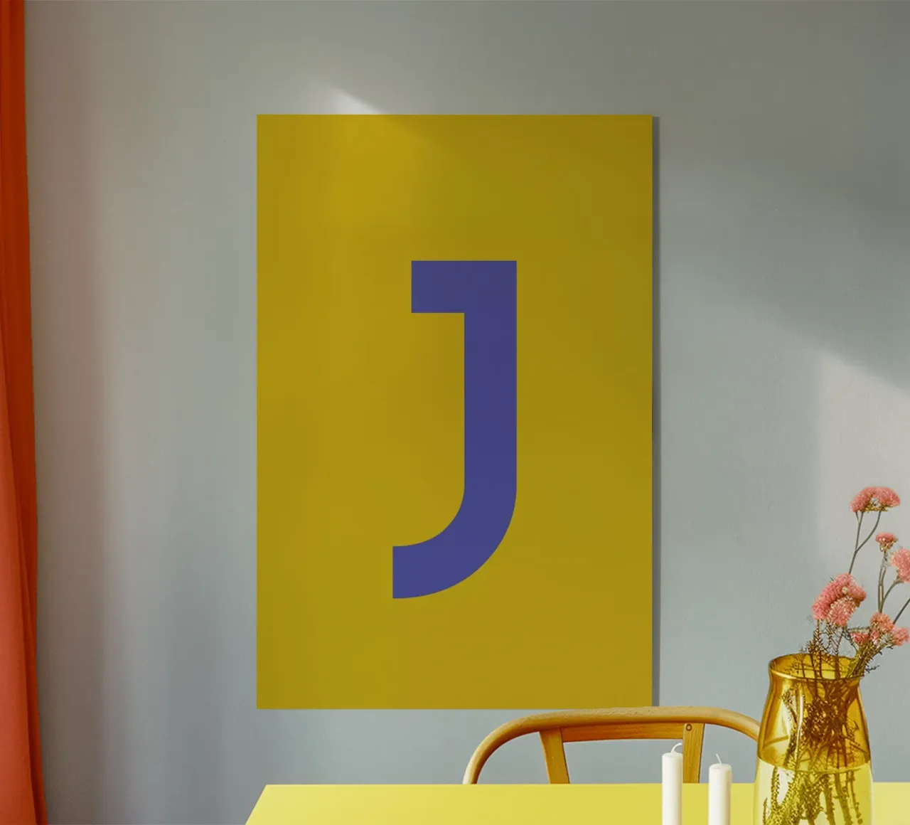 Yellow Letter J plexiglass da Studio One