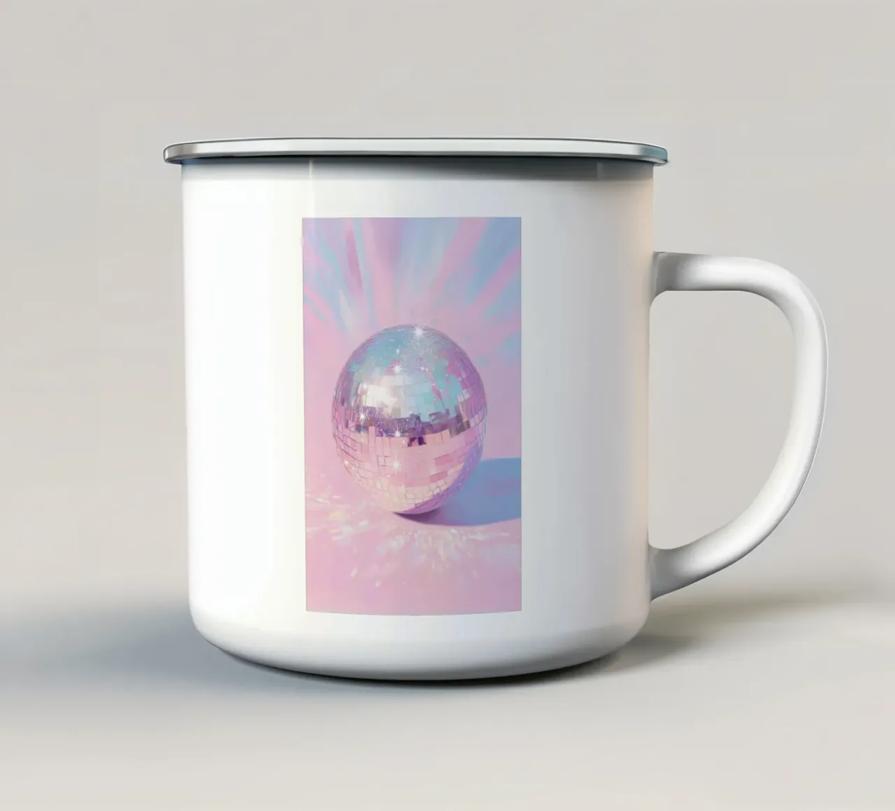 Disco Ball Glitter Art tazza in smalto da Melloi Art Print