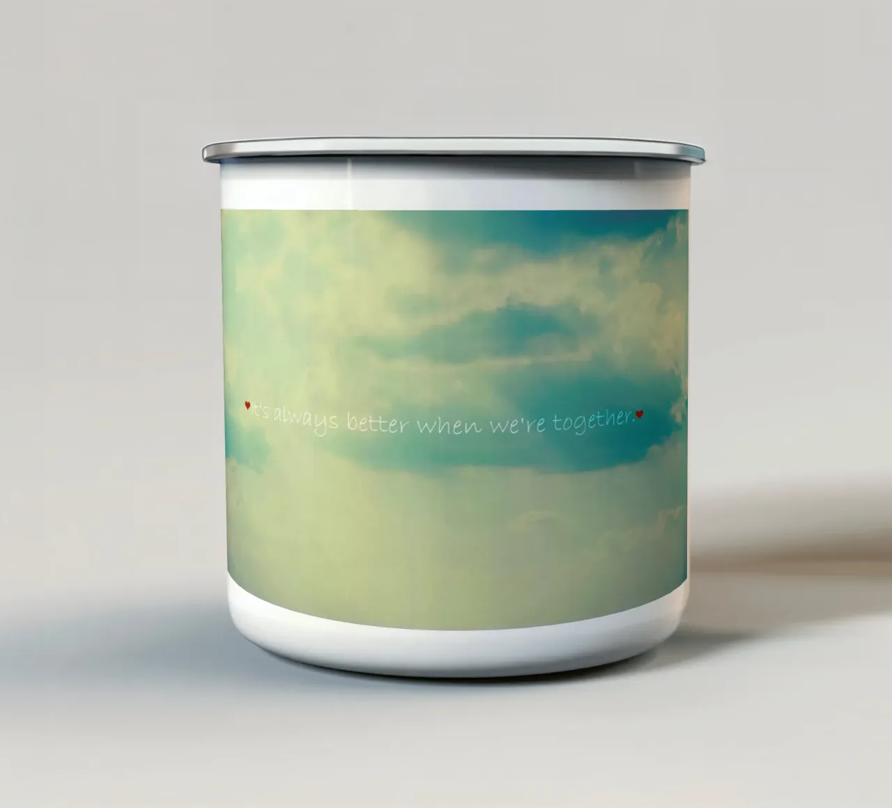When We're Together enamel mug by Robin Delean
