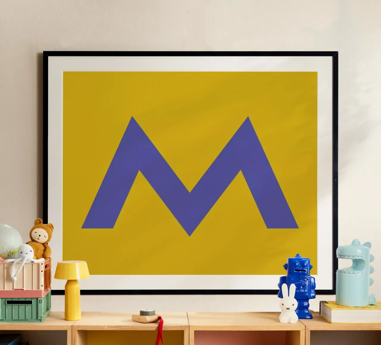 Yellow Letter M poster by Studio One