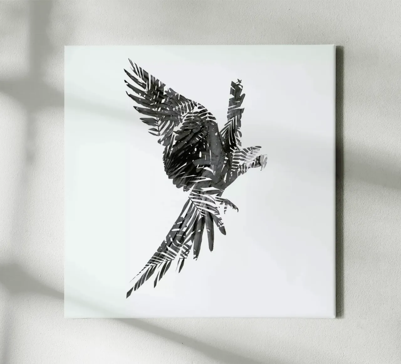 Parrot canvas with Floater frame by Chris Wharton