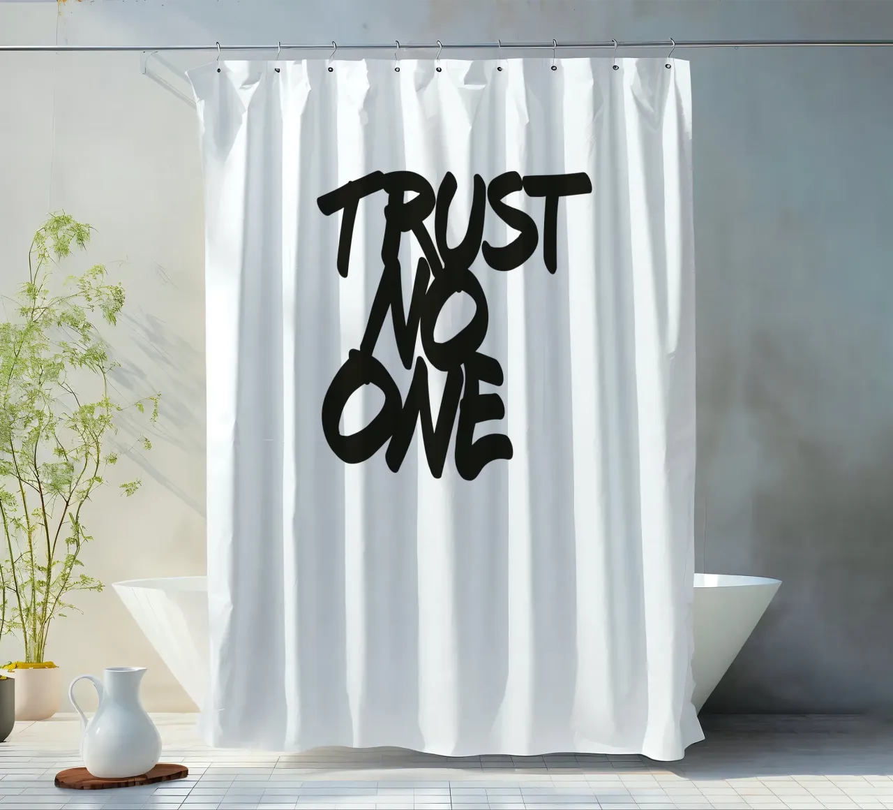 Trust no one tenda da doccia da Flo Klein
