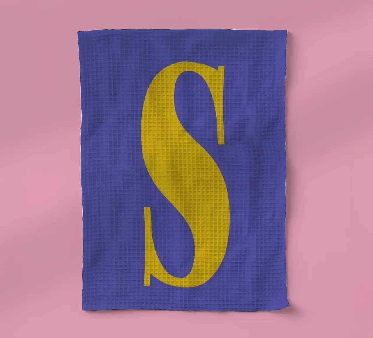 Blue Letter S tea towel by Studio One