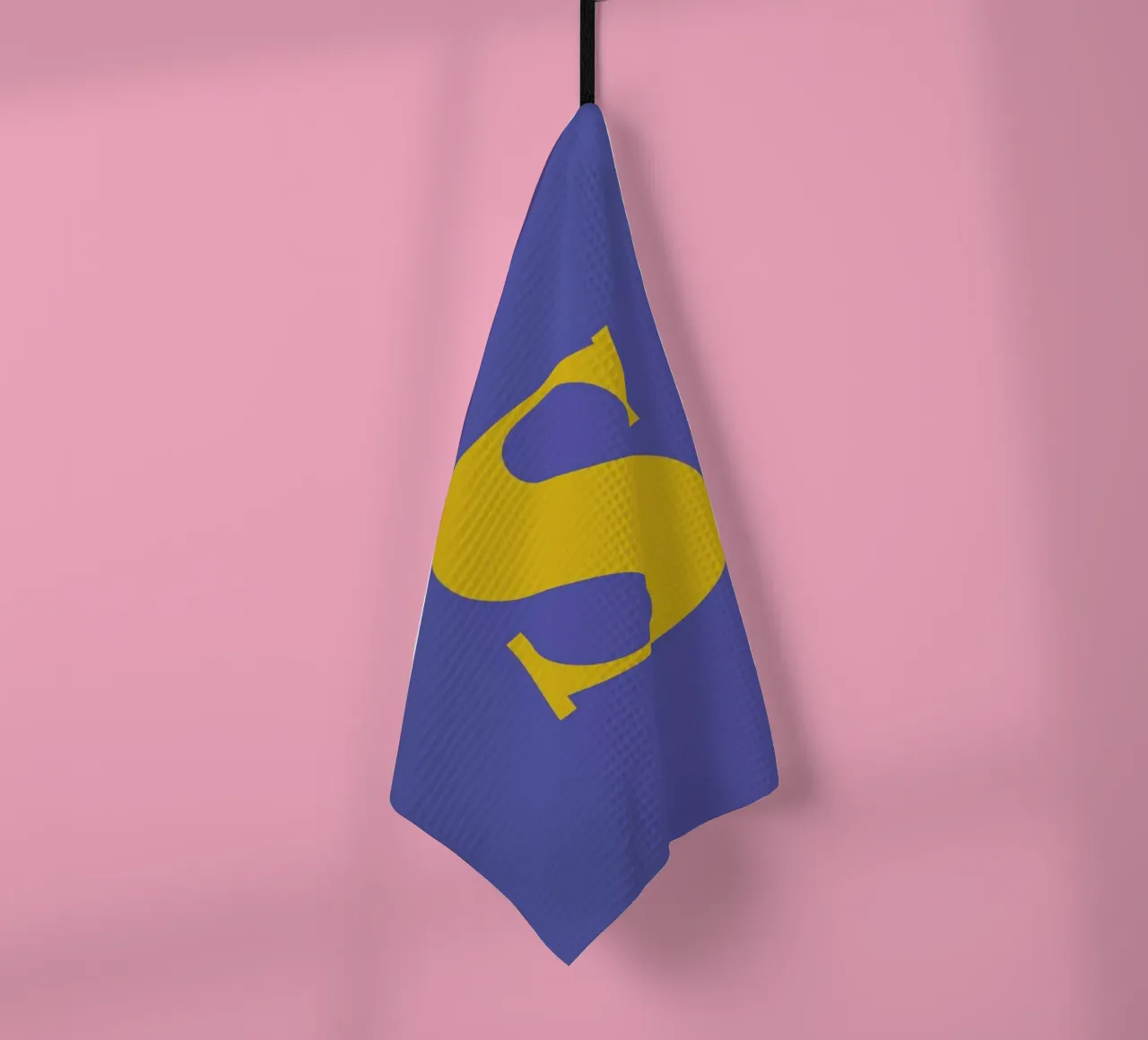 Blue Letter S tea towel by Studio One
