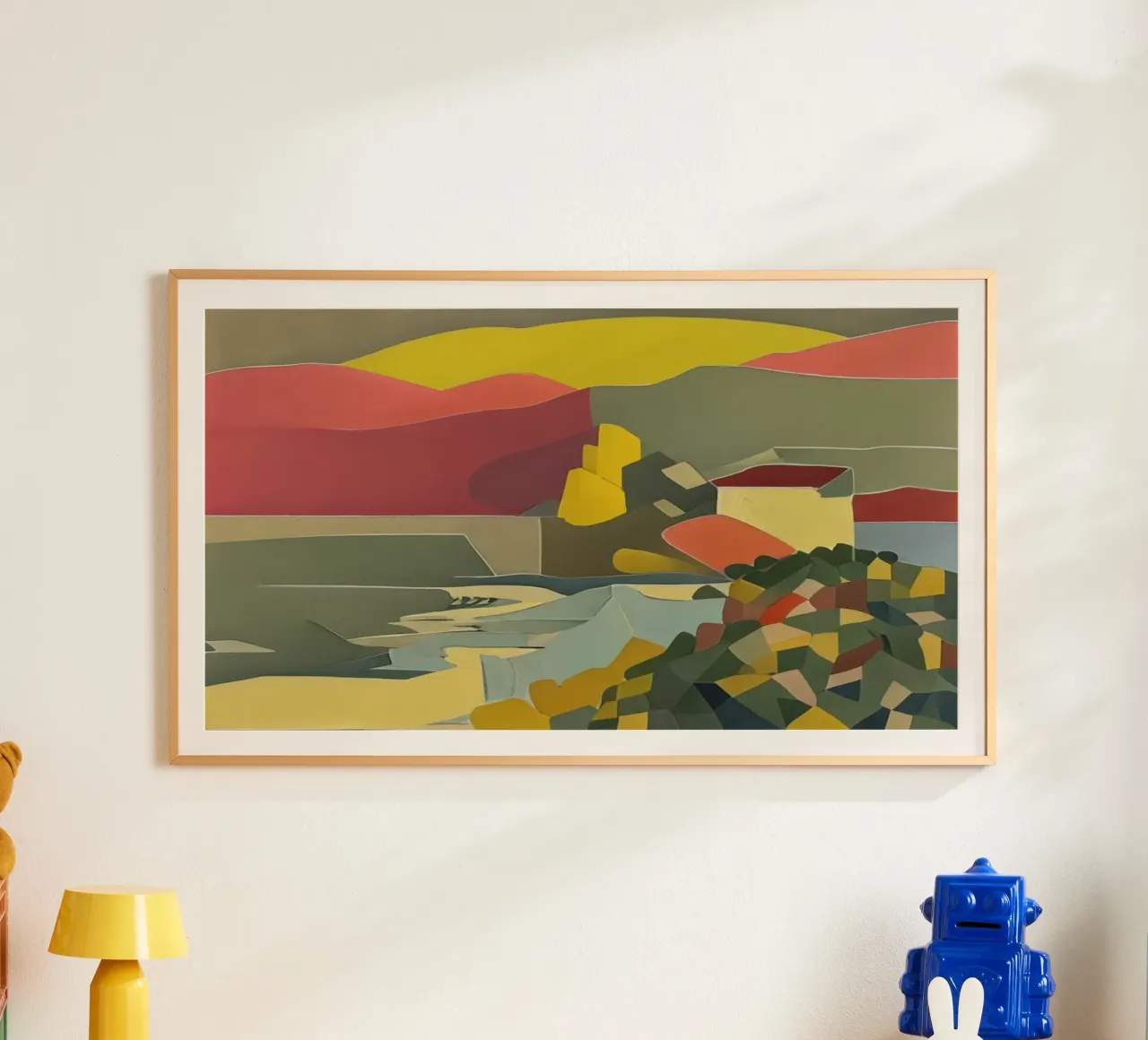 Excursión_paisaje_11 poster con marco de madera de Abstract Art by LK