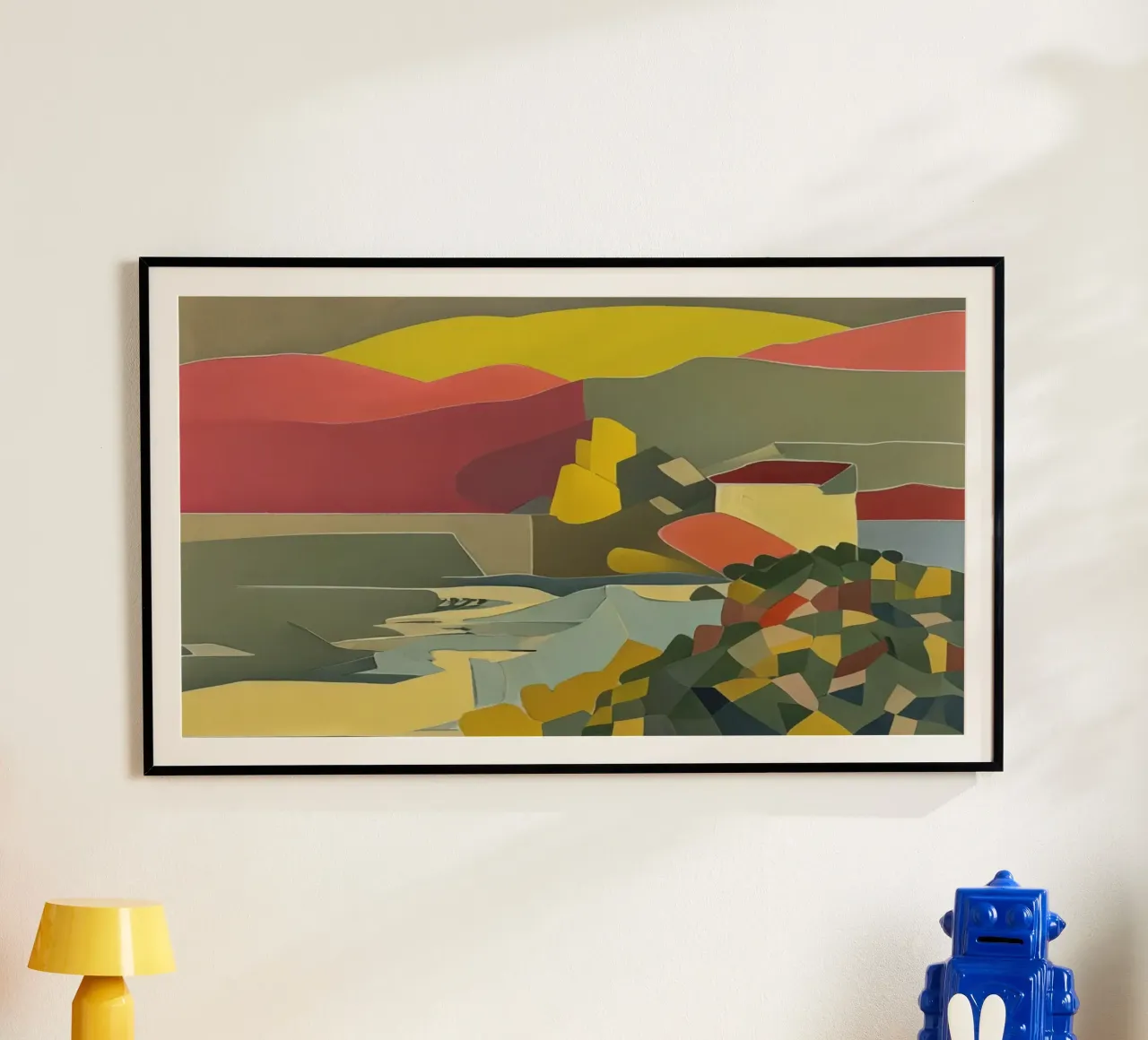 Excursión_paisaje_11 poster con marco de madera de Abstract Art by LK