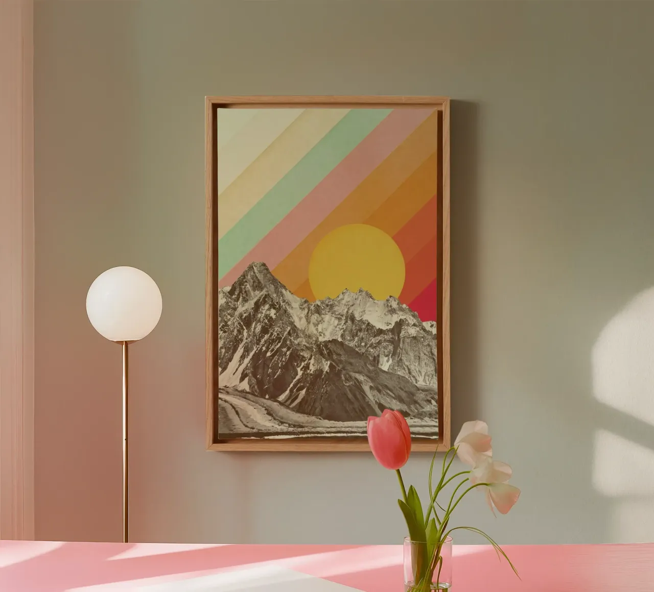 Mountainscape canvas met Baklijst van Florent Bodart