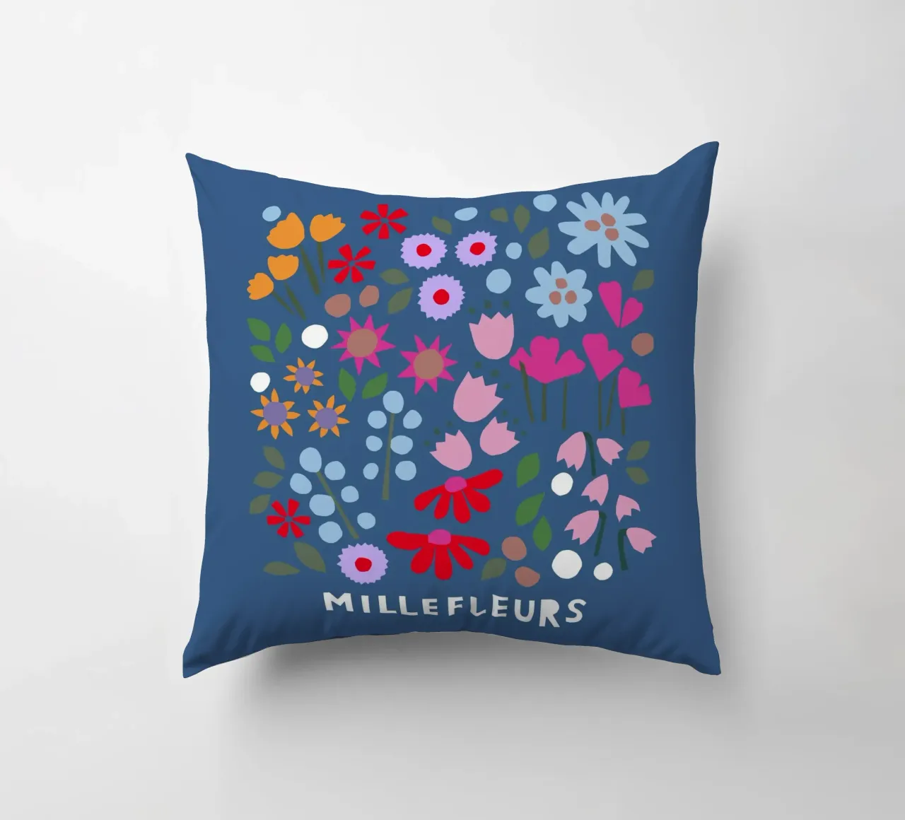 Millefleur dunkelblau cuscino da Iris Knabenschuh Design