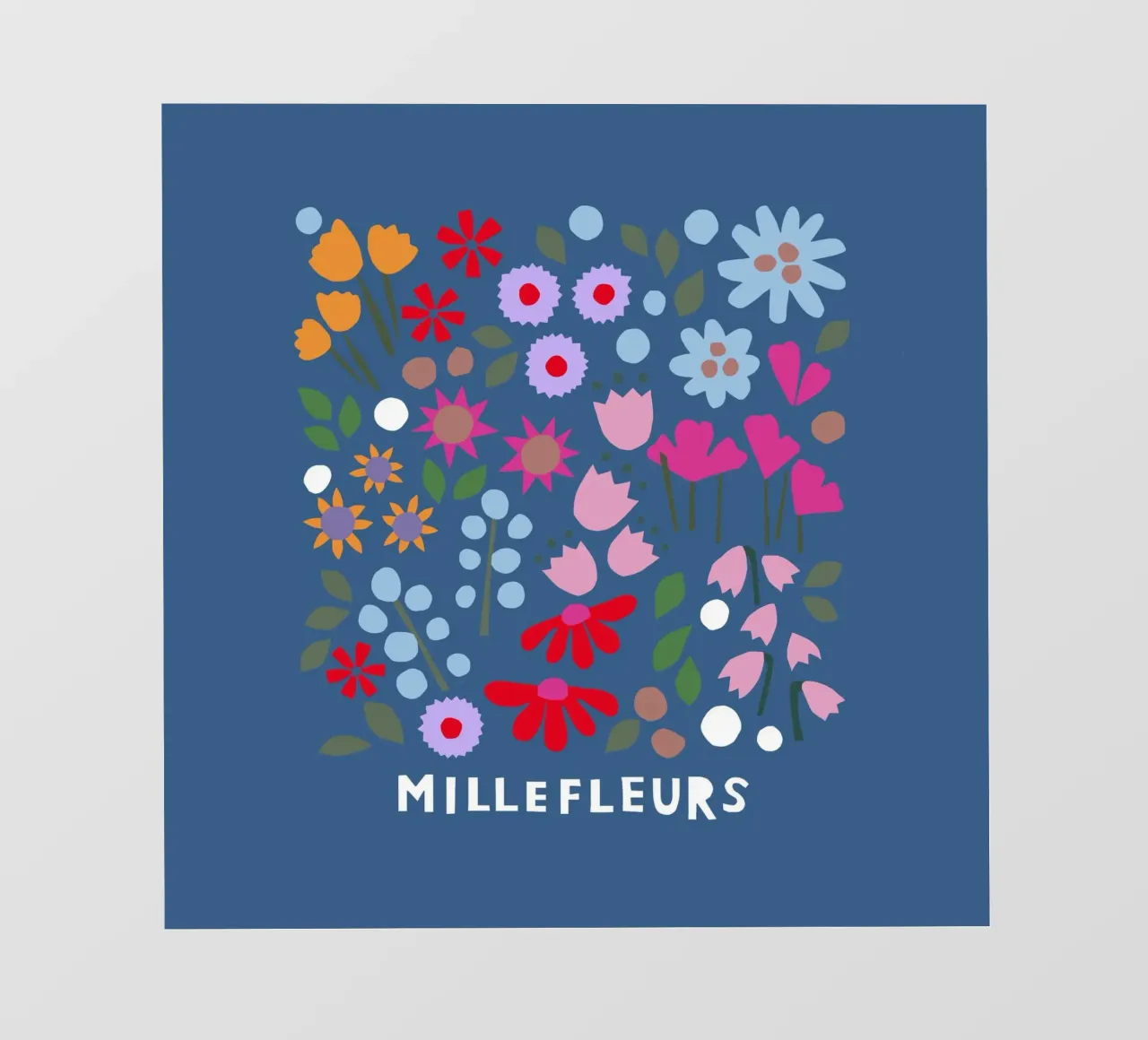 Millefleur dunkelblau Fototapete von Iris Knabenschuh Design