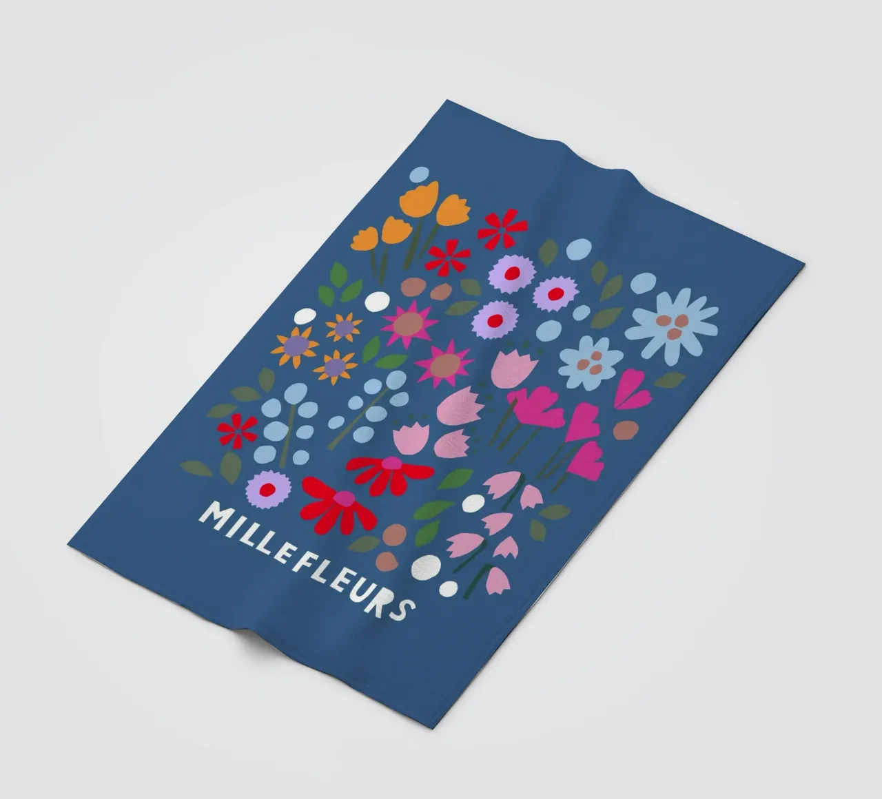 Millefleur dunkelblau coperta in pile da Iris Knabenschuh Design