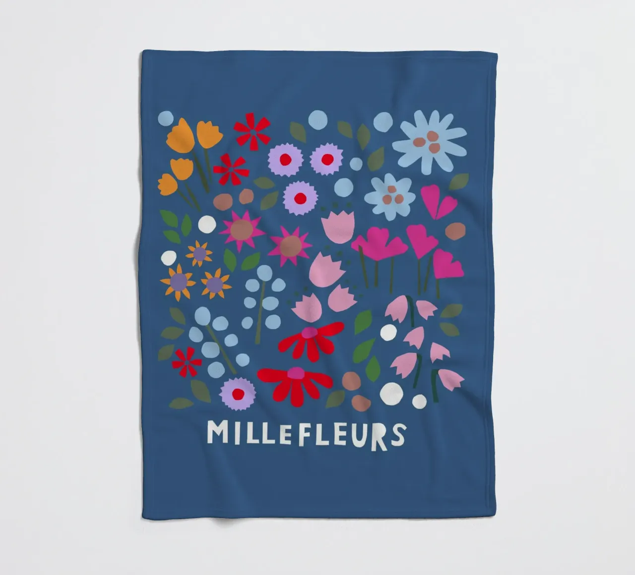 Millefleur dunkelblau coperta in pile da Iris Knabenschuh Design