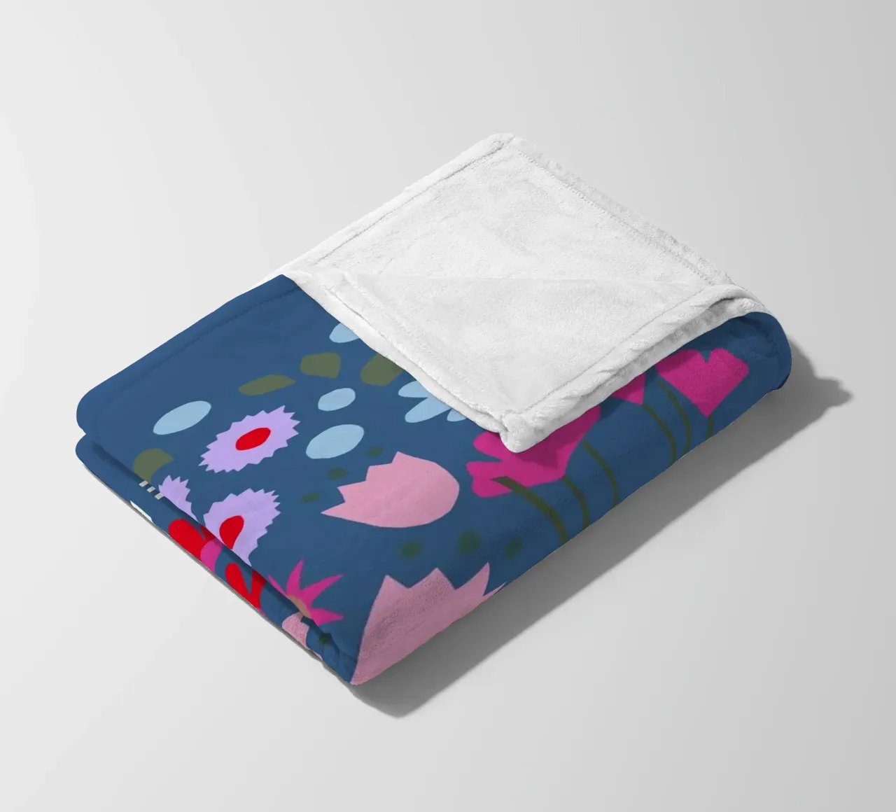 Millefleur dunkelblau coperta in pile da Iris Knabenschuh Design
