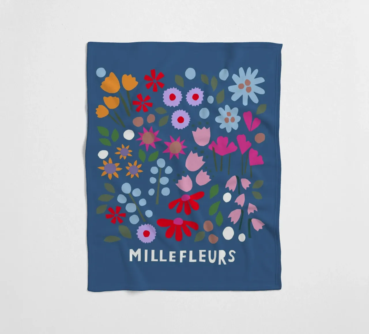 Millefleur dunkelblau coperta in pile da Iris Knabenschuh Design