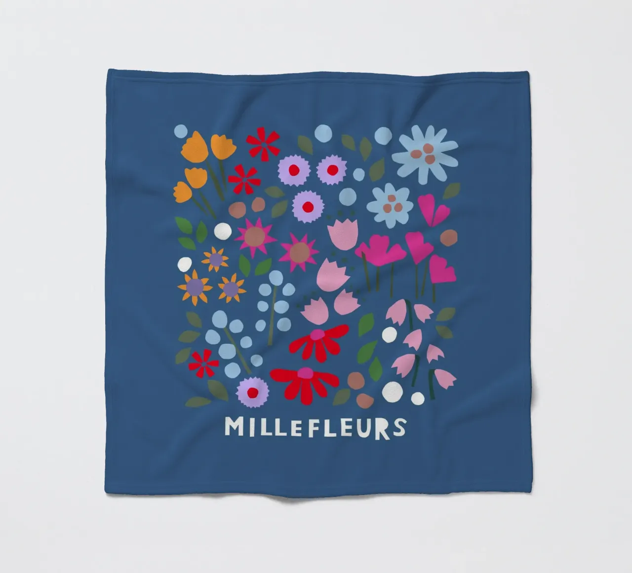 Millefleur dunkelblau coperta in pile da Iris Knabenschuh Design