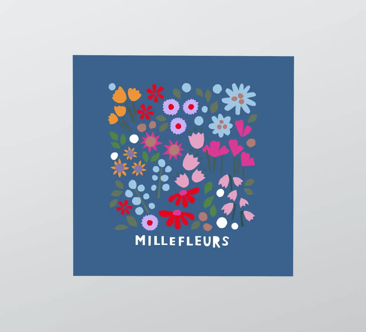 Millefleur dunkelblau adesivo da Iris Knabenschuh Design