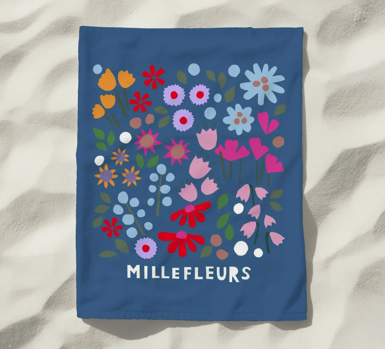Millefleur dunkelblau telo mare da Iris Knabenschuh Design
