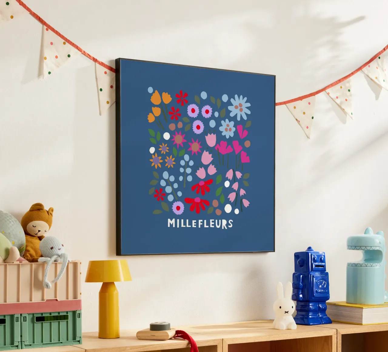 Millefleur dunkelblau alluminio dibond da Iris Knabenschuh Design