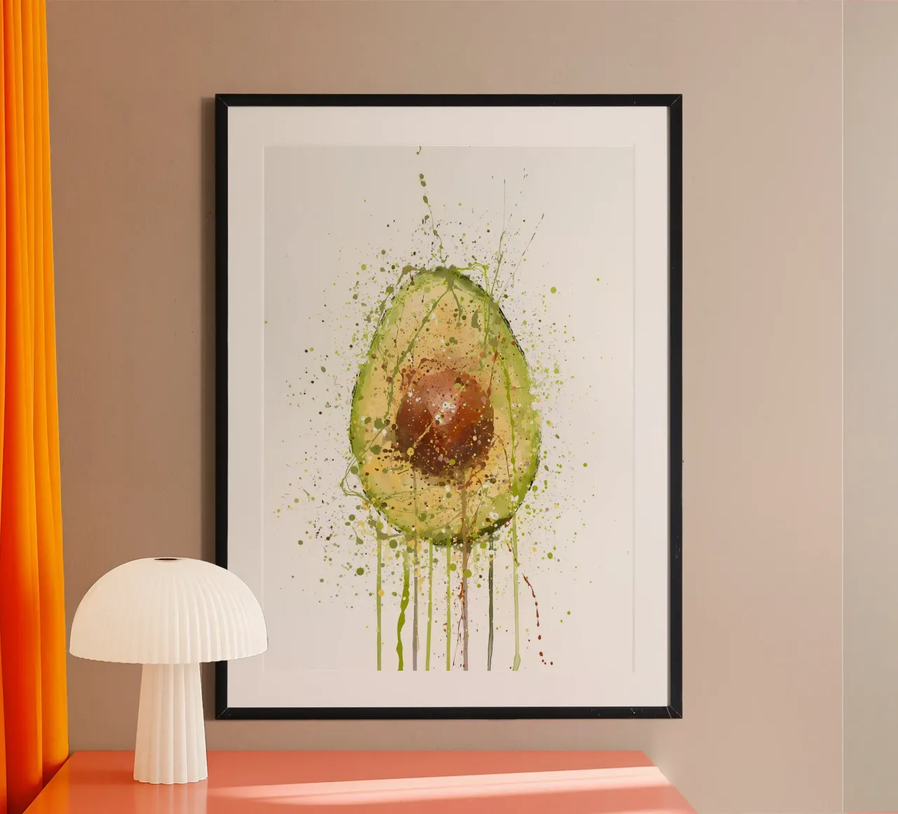 Avocado Vegetale poster con telaio in legno da Mimi