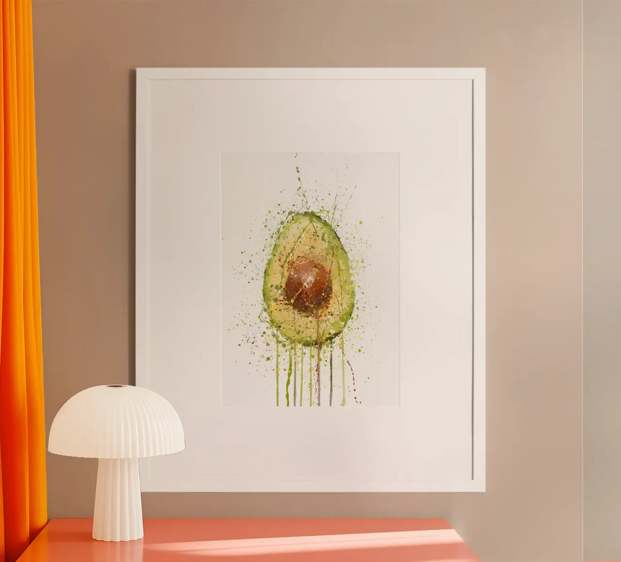 Avocado Vegetale poster con telaio in legno da Mimi