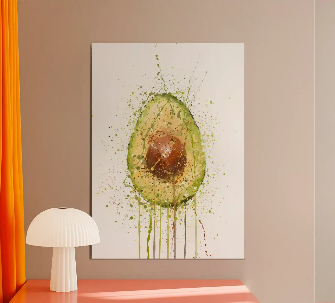 Avocado Vegetale poster con telaio in legno da Mimi
