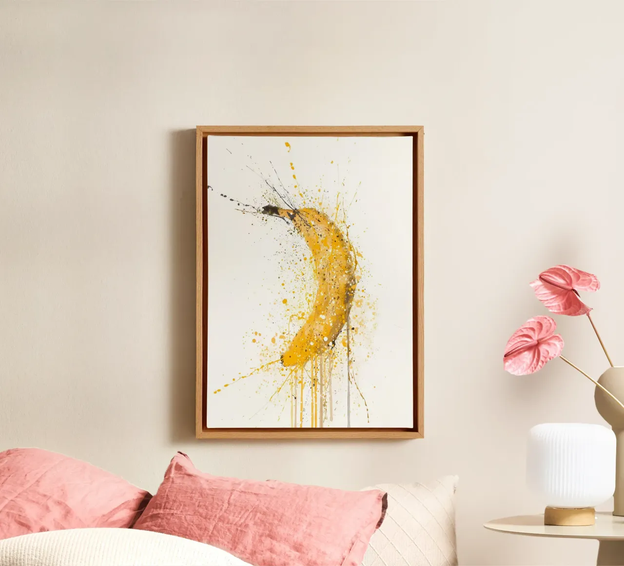 Banana Frutta tela con Cornice a cassetta da Mimi