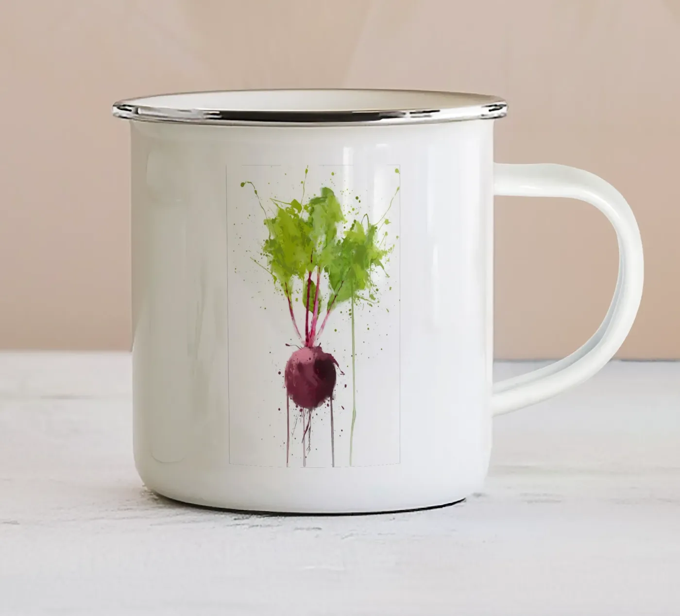Beetroot enamel mug by Mimi
