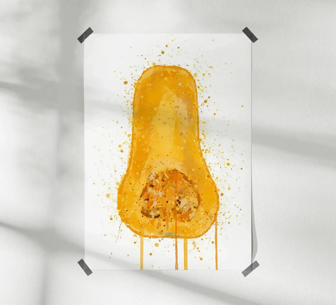 Zucca Butternut poster con telaio in legno da Mimi