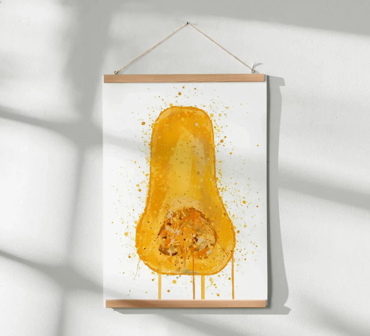 Zucca Butternut poster con telaio in legno da Mimi