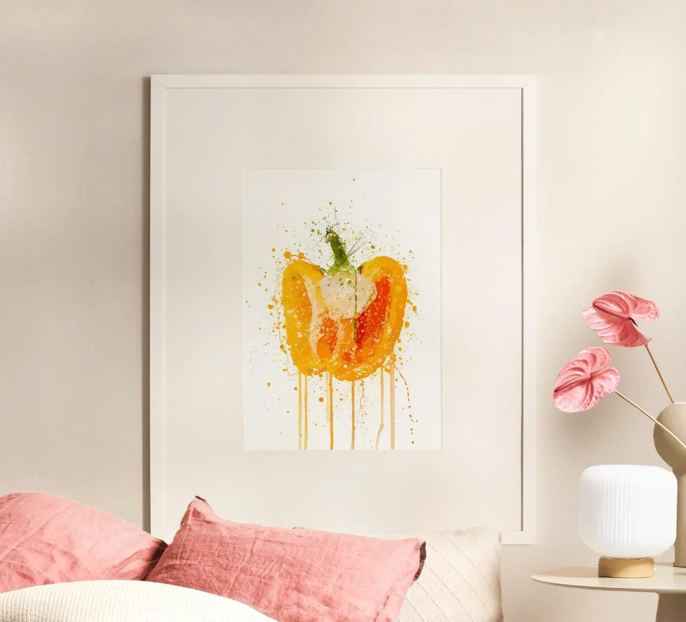 Orange Pepper Vegetable poster by Mimi