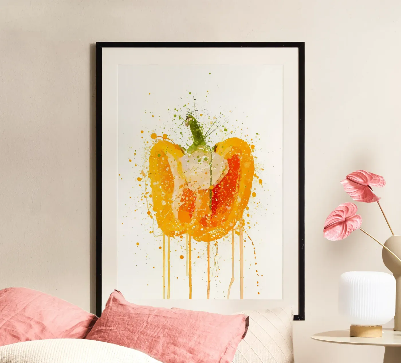 Orange Pepper Vegetable poster by Mimi