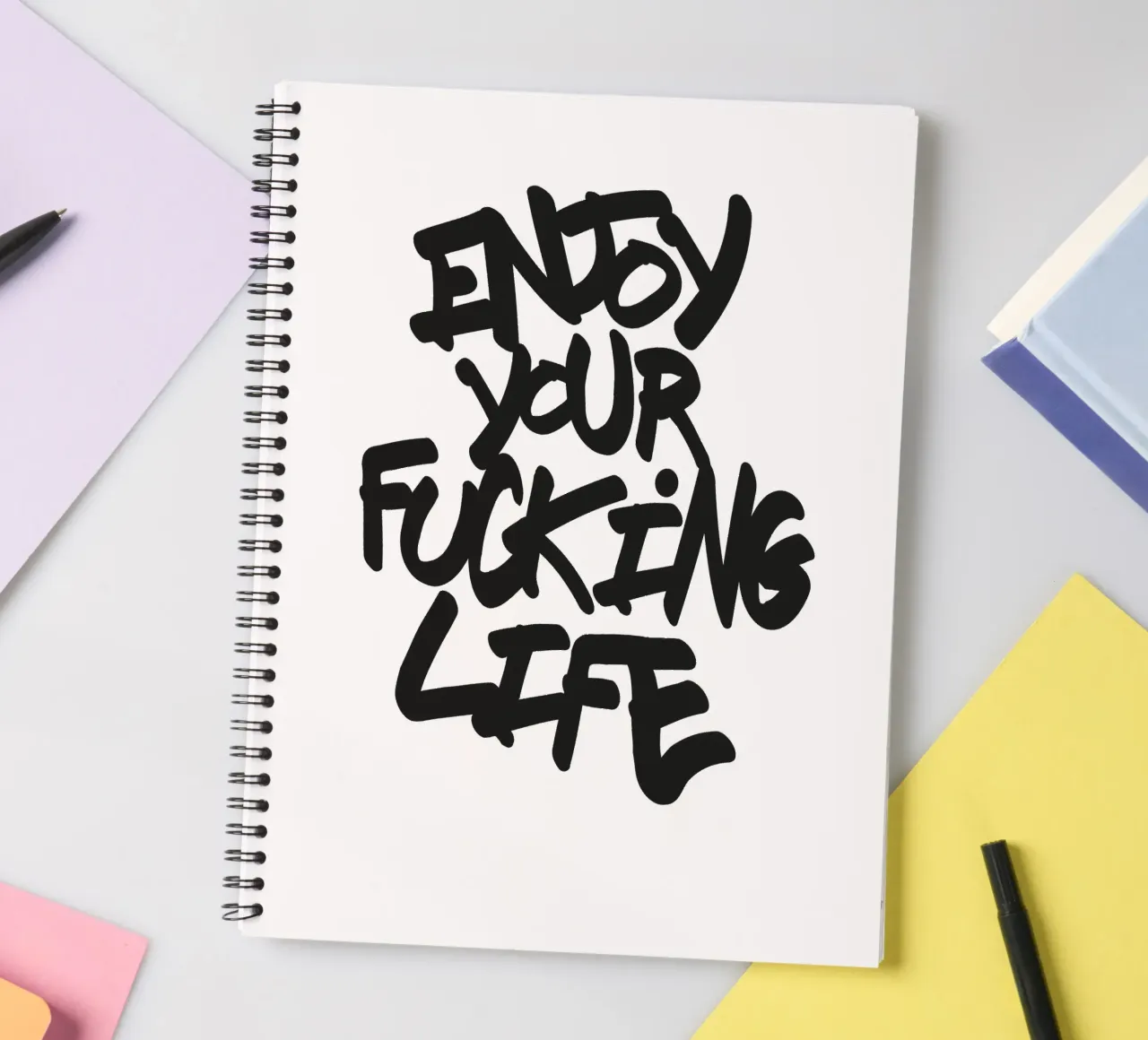 Enjoy spiral notebook by Flo Klein
