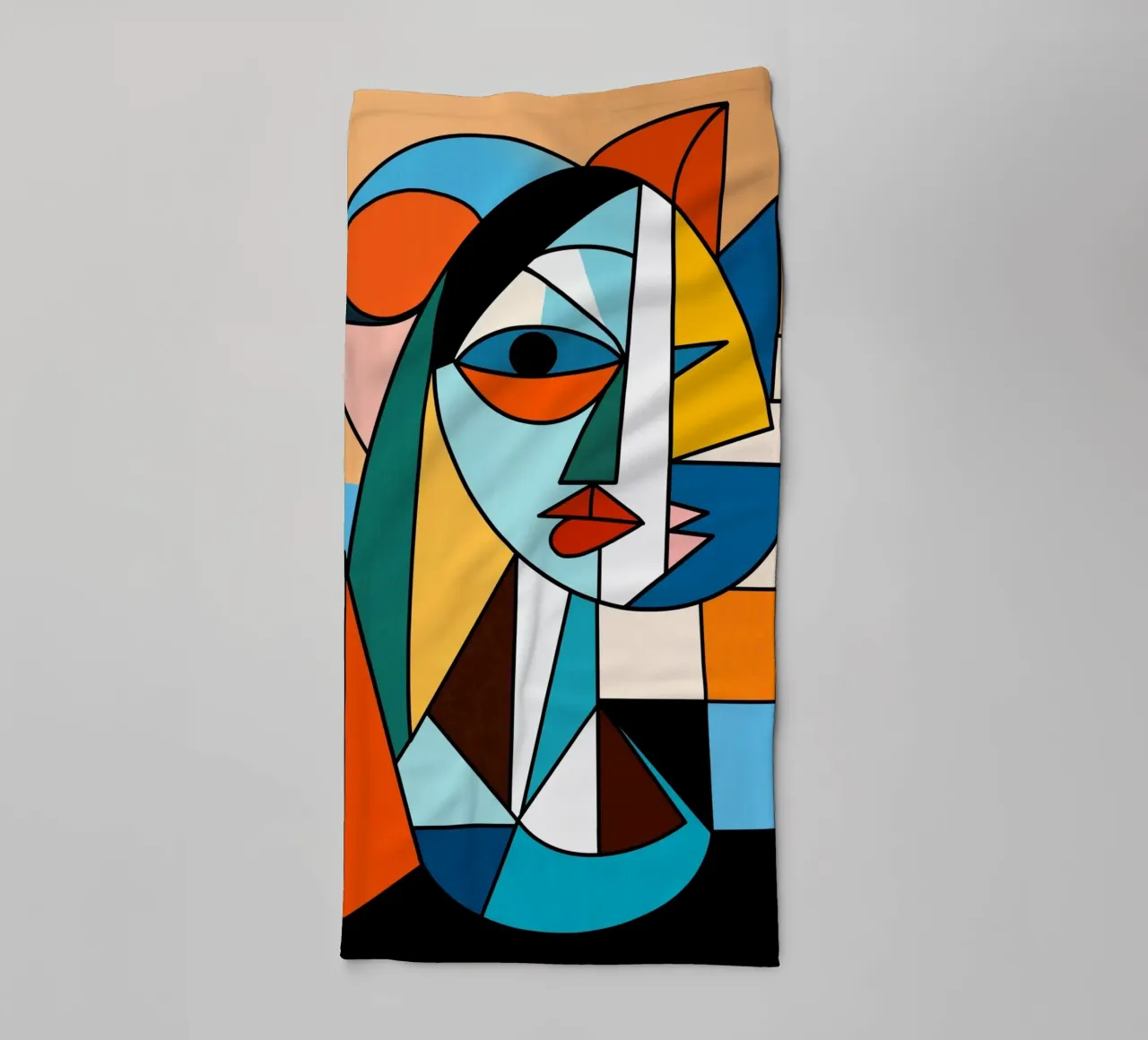 Ritratto di signora in stile cubista asciugamano da bagno da Little Dean