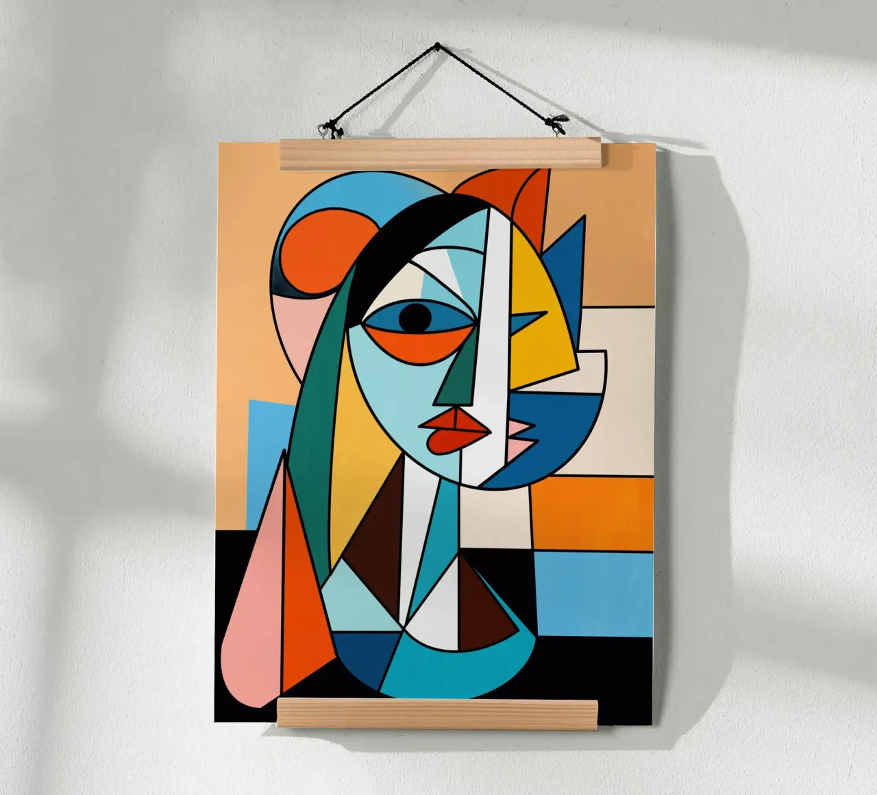 Ritratto di signora in stile cubista carta hahnemühle da Little Dean