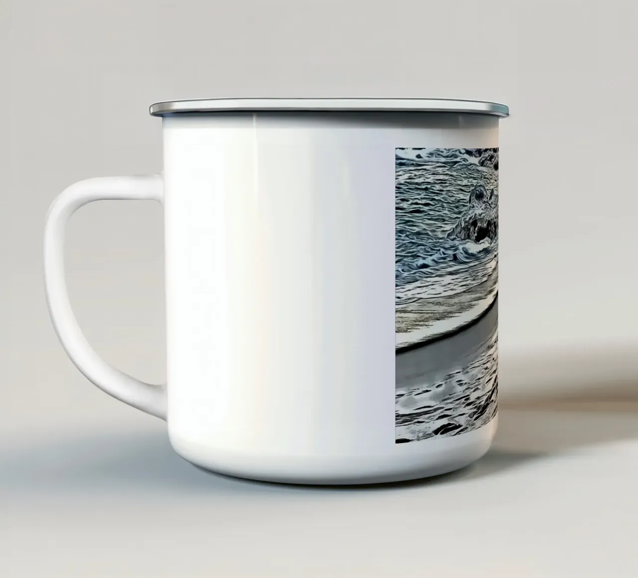 I bambini e il mare tazza in smalto da Massimo Frascogna