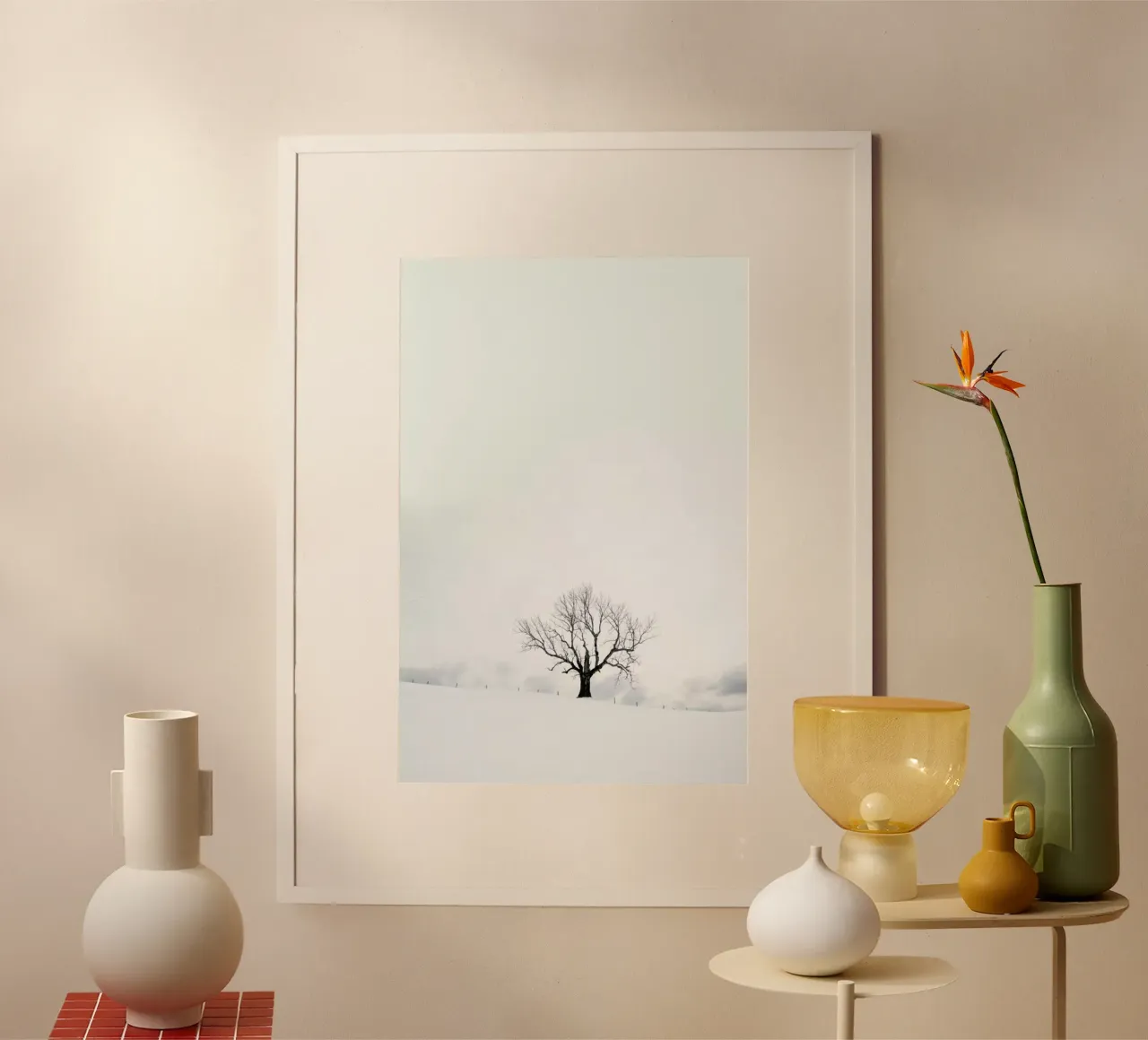 Winter Tree poster con telaio in alluminio da XOXO Arte