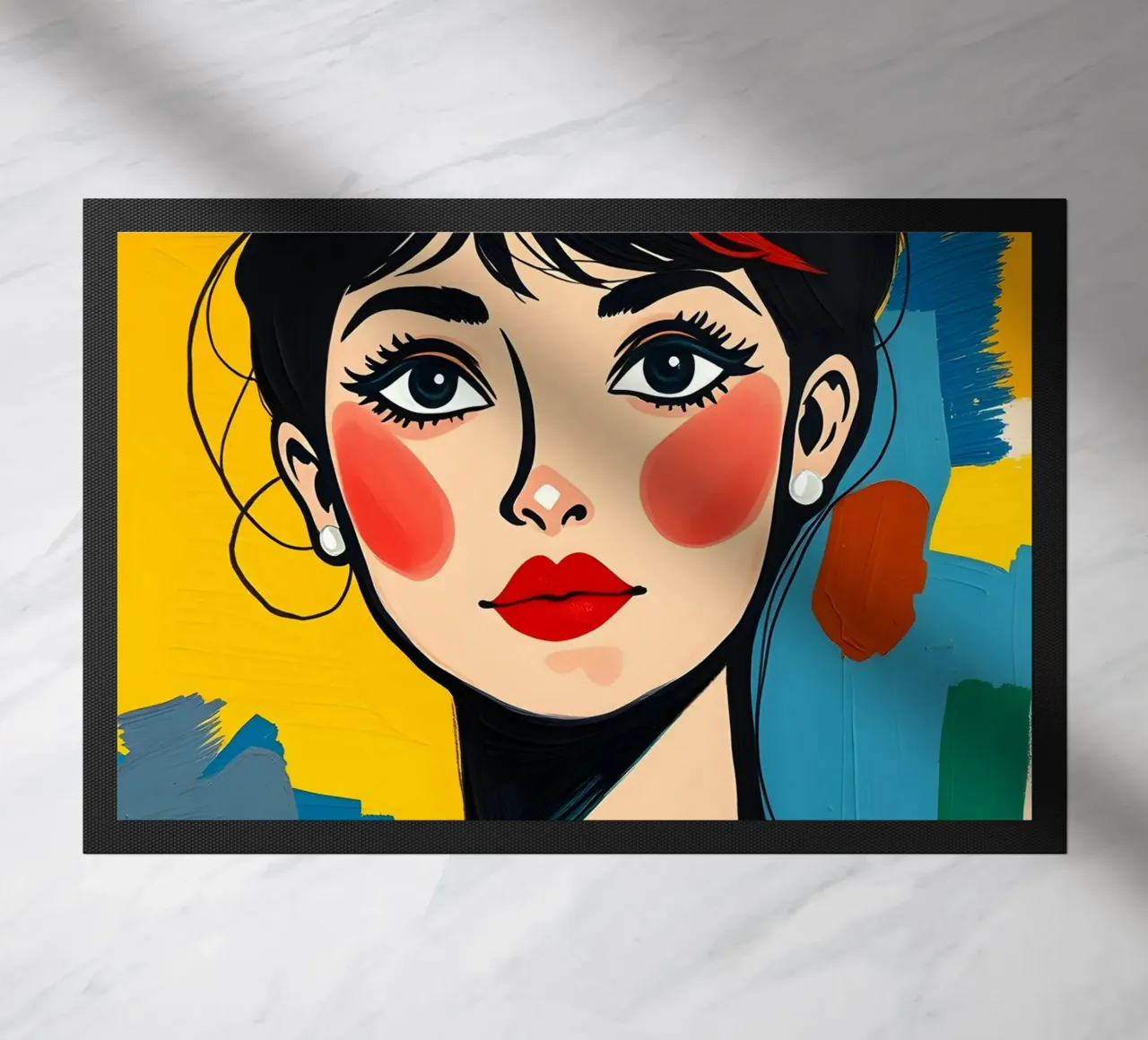 Audrey Hepburn con una collana di perle zerbino da ARTOMATIC