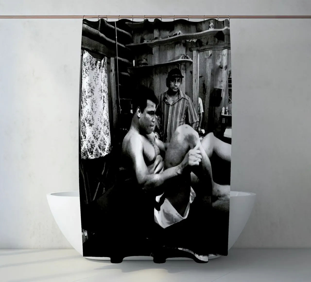Muhammad Ali Exercising tenda da doccia da Gallery Print and Art Limited