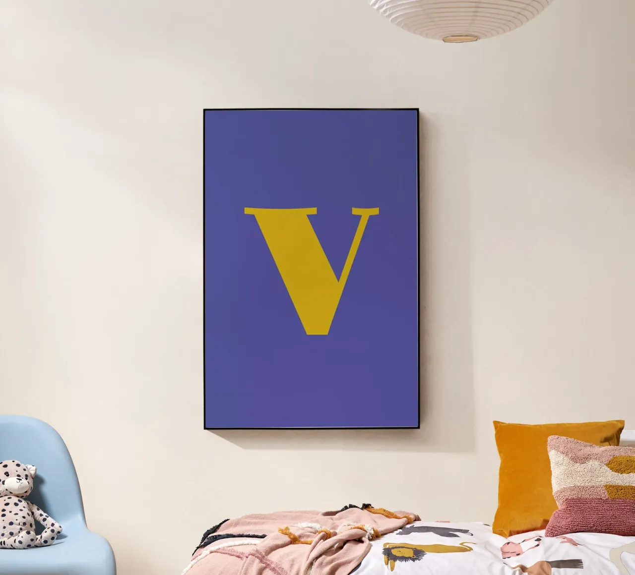 Blue Letter V plexiglas de Studio One